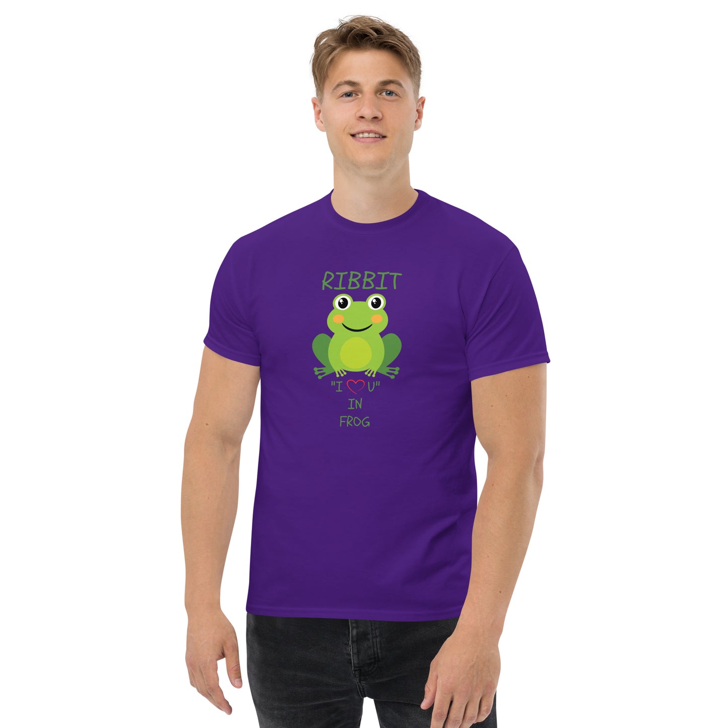 RIBBIT "I LOVE U" IN FROG Men's classic tee