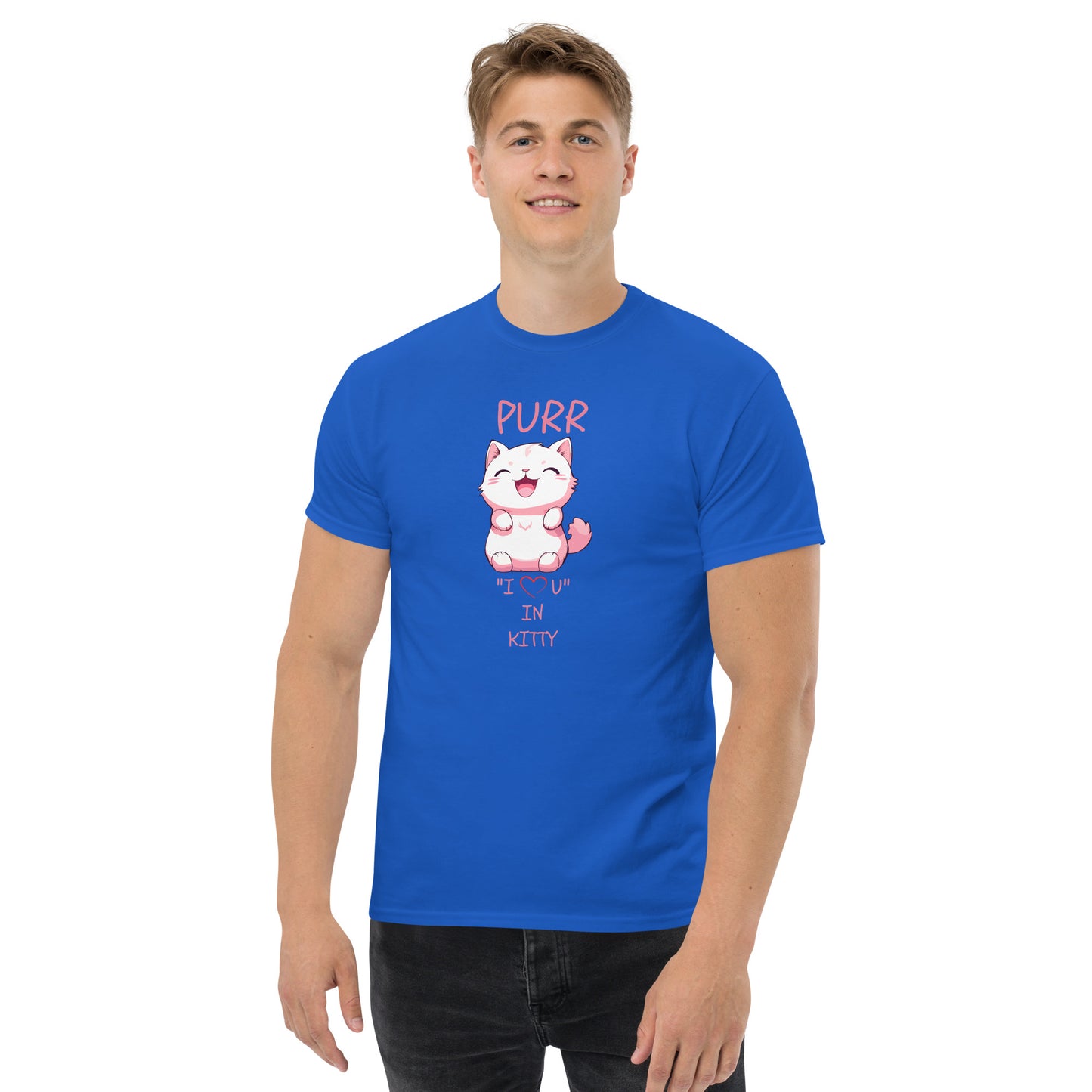 PURR "I LOVE U" IN KITTY Men's classic tee