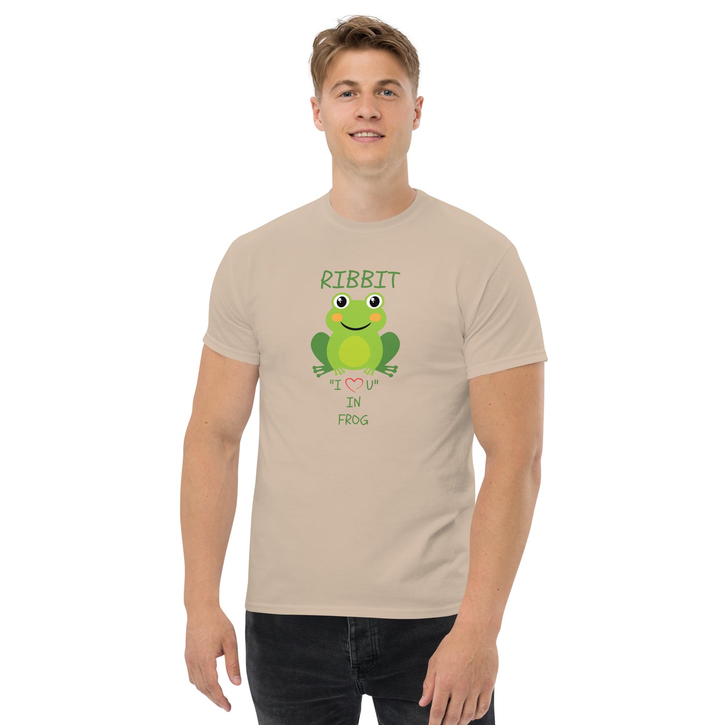 RIBBIT "I LOVE U" IN FROG Men's classic tee