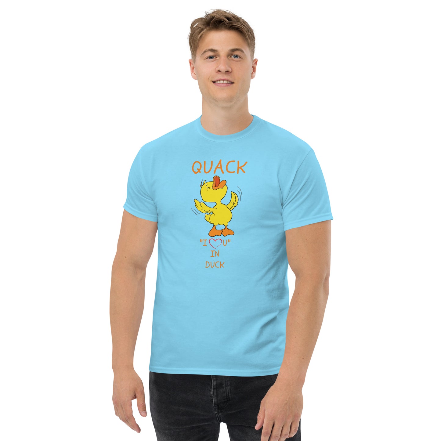 QUACK "I LOVE YOU" IN DUCK Men's classic tee