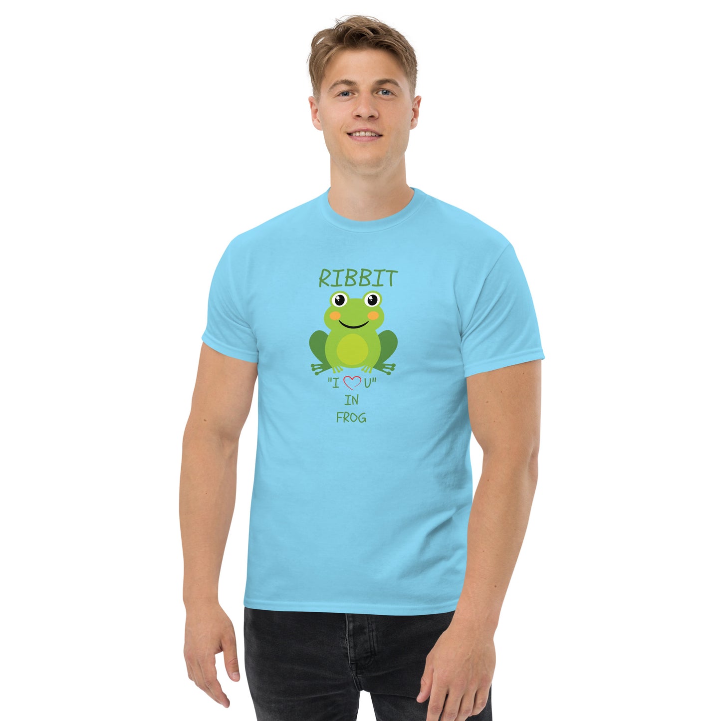 RIBBIT "I LOVE U" IN FROG Men's classic tee