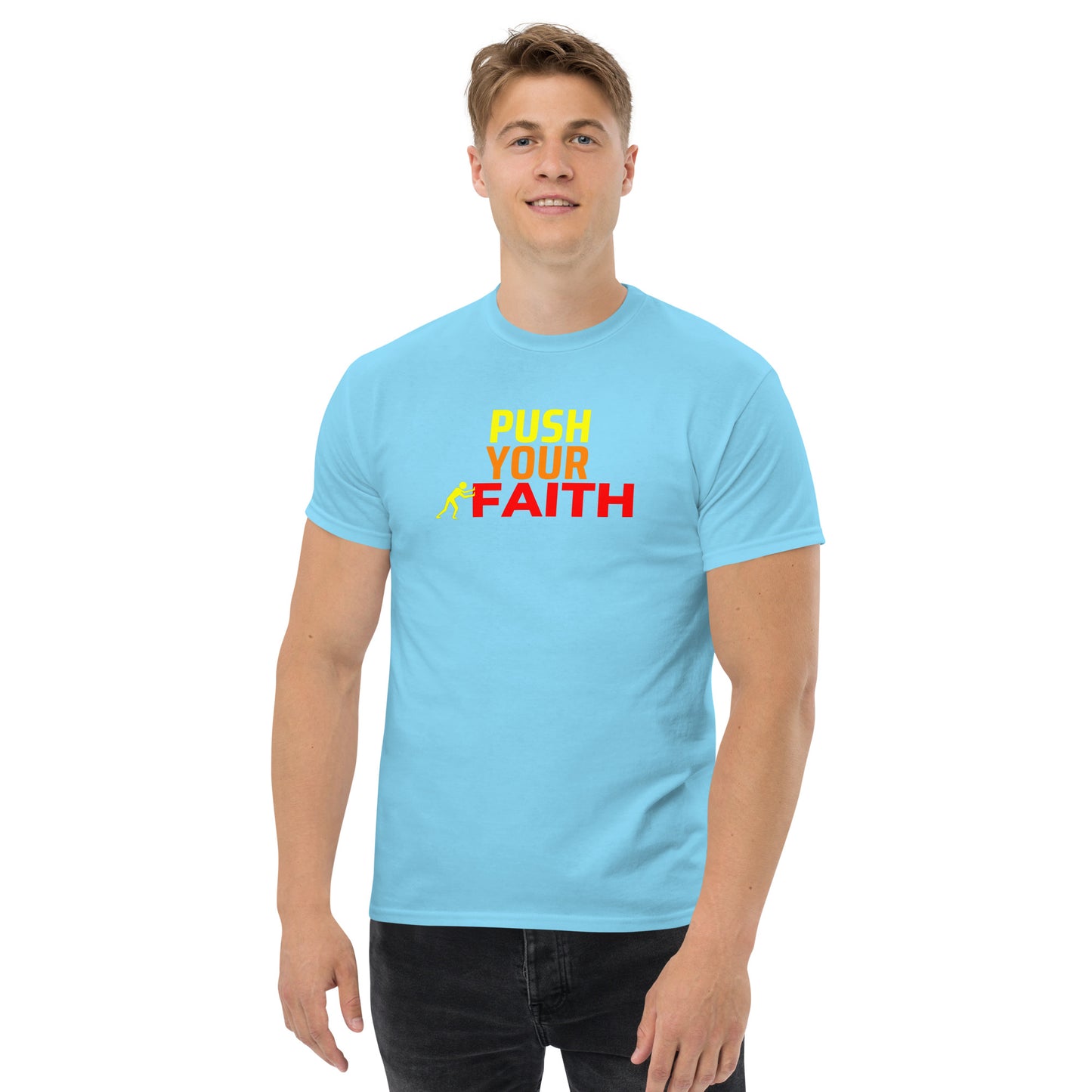Push Your Faith (Person) Men's classic tee