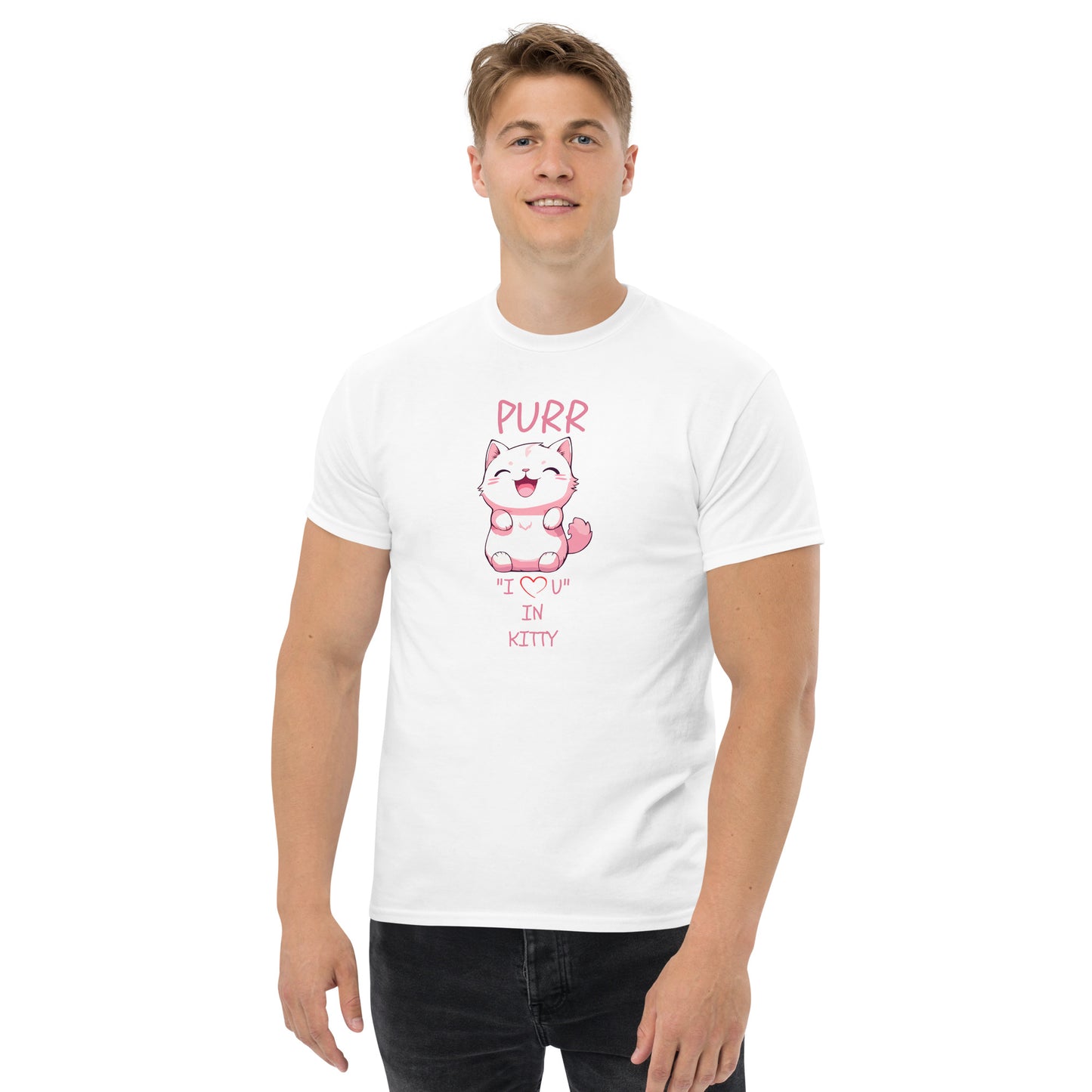 PURR "I LOVE U" IN KITTY Men's classic tee