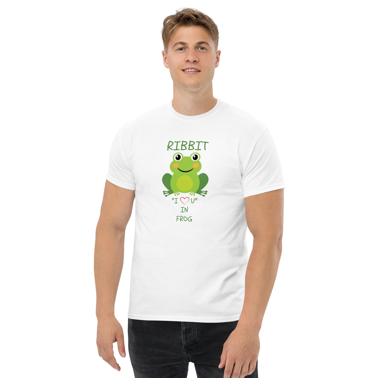 RIBBIT "I LOVE U" IN FROG Men's classic tee
