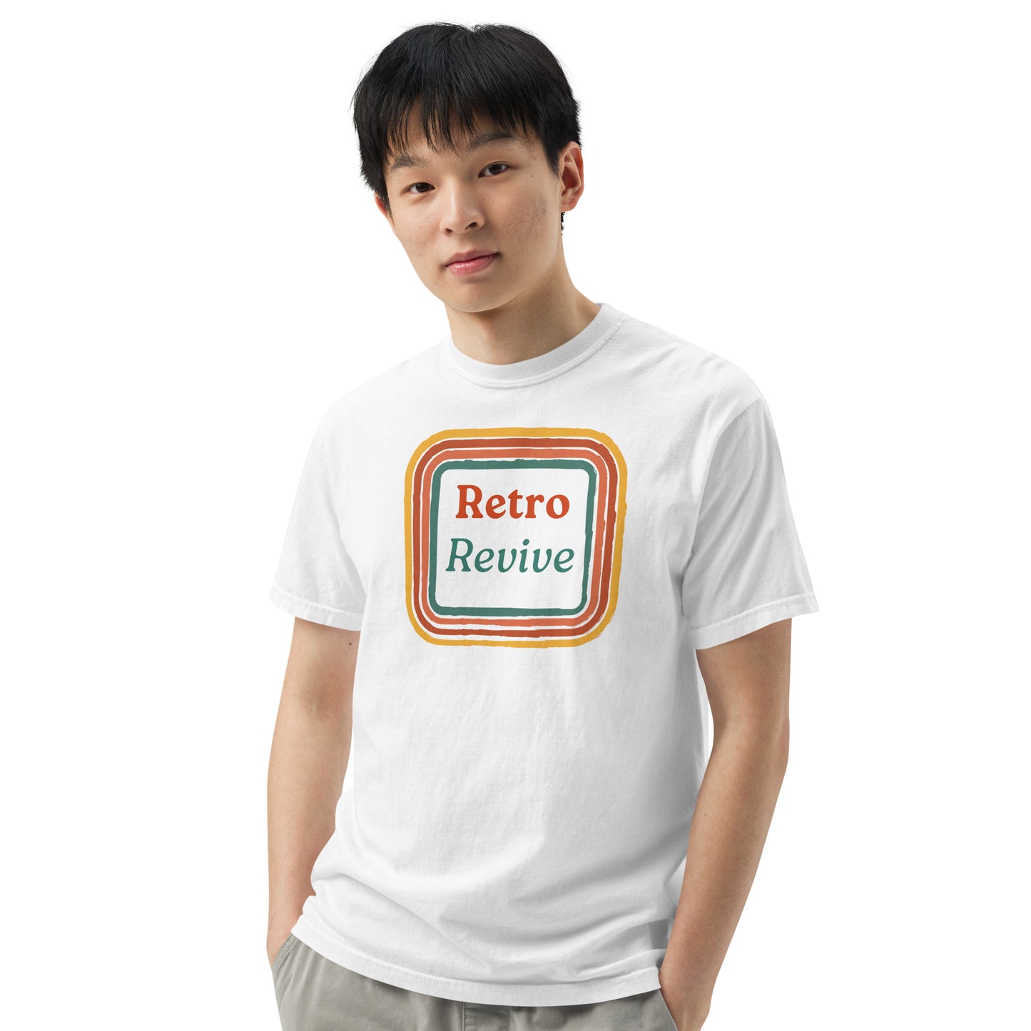 Retro Revive 70's Square Design Men’s Comforts Color T-Shirt