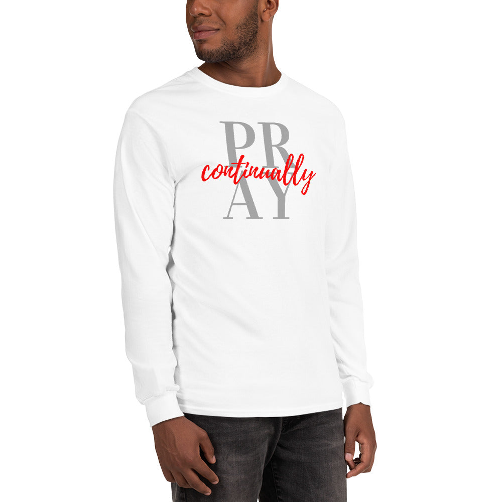 PRAY continually Men’s Long Sleeve Shirt