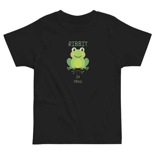 RIBBIT "I LOVE U" IN FROG Toddler jersey t-shirt
