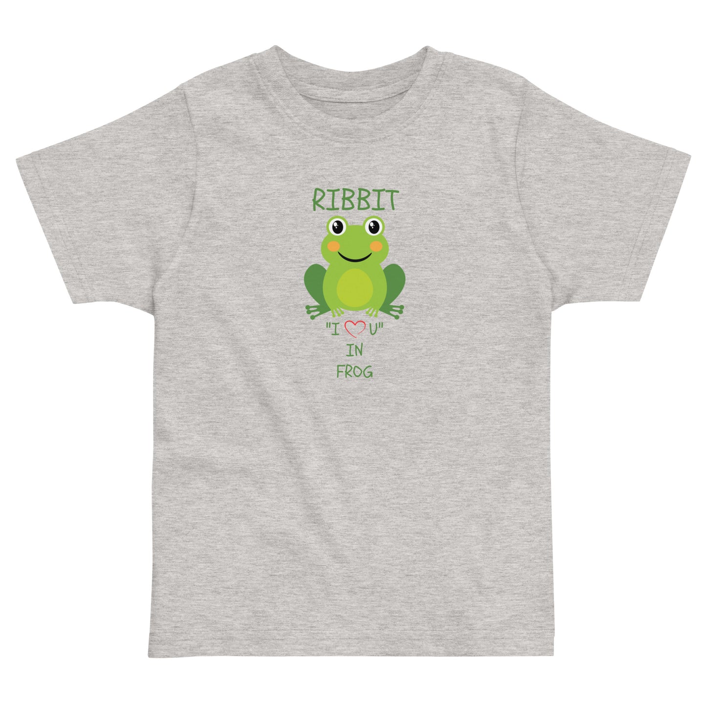RIBBIT "I LOVE U" IN FROG Toddler jersey t-shirt
