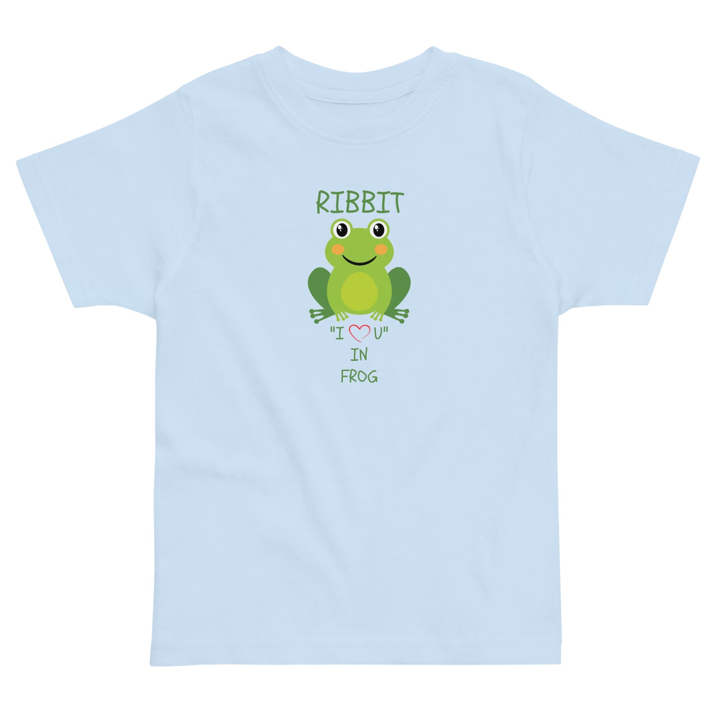 RIBBIT "I LOVE U" IN FROG Toddler jersey t-shirt