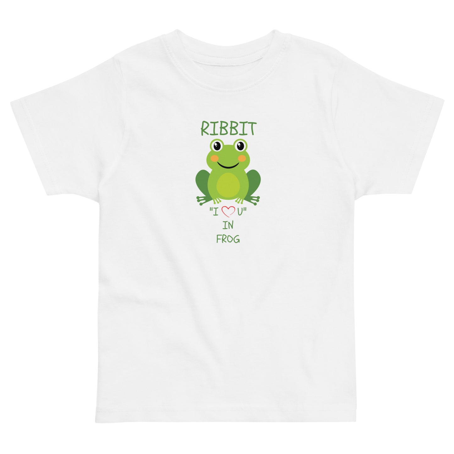RIBBIT "I LOVE U" IN FROG Toddler jersey t-shirt