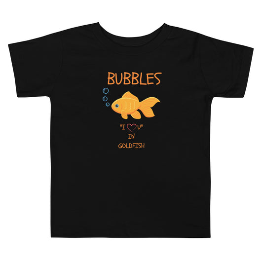 BUBBLES "I LOVE U" IN GOLDFISH Toddler Short Sleeve Tee
