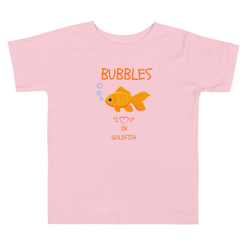 BUBBLES "I LOVE U" IN GOLDFISH Toddler Short Sleeve Tee