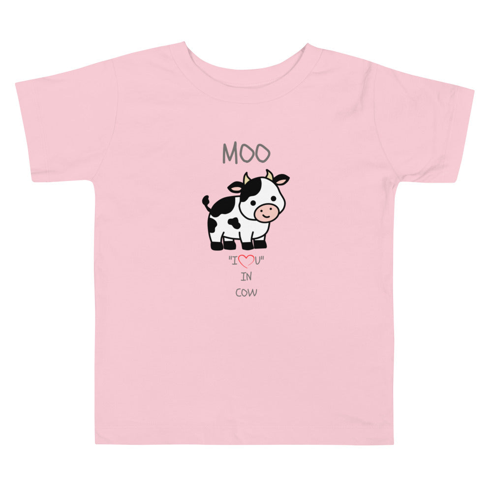 MOO "I LOVE YOU" IN COW Toddler Short Sleeve Tee