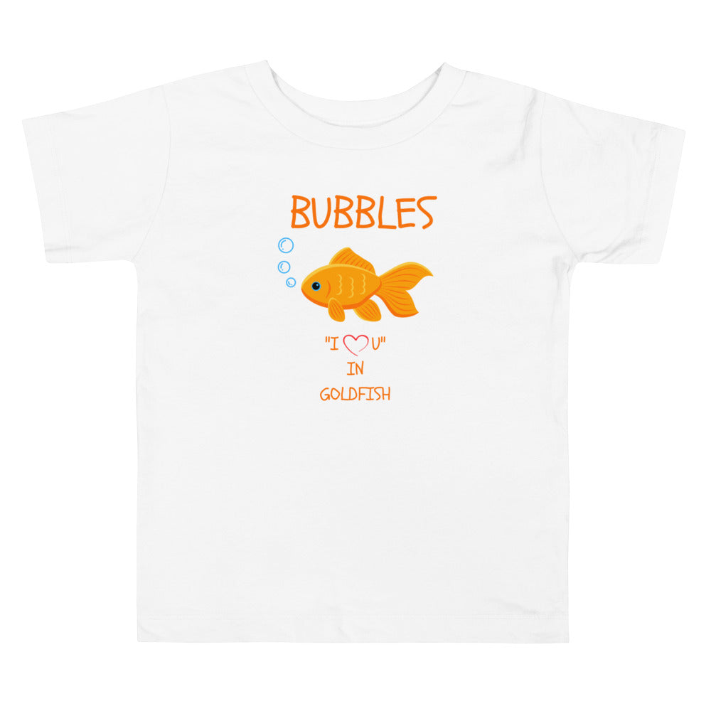 BUBBLES "I LOVE U" IN GOLDFISH Toddler Short Sleeve Tee