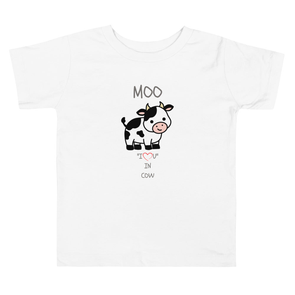 MOO "I LOVE YOU" IN COW Toddler Short Sleeve Tee
