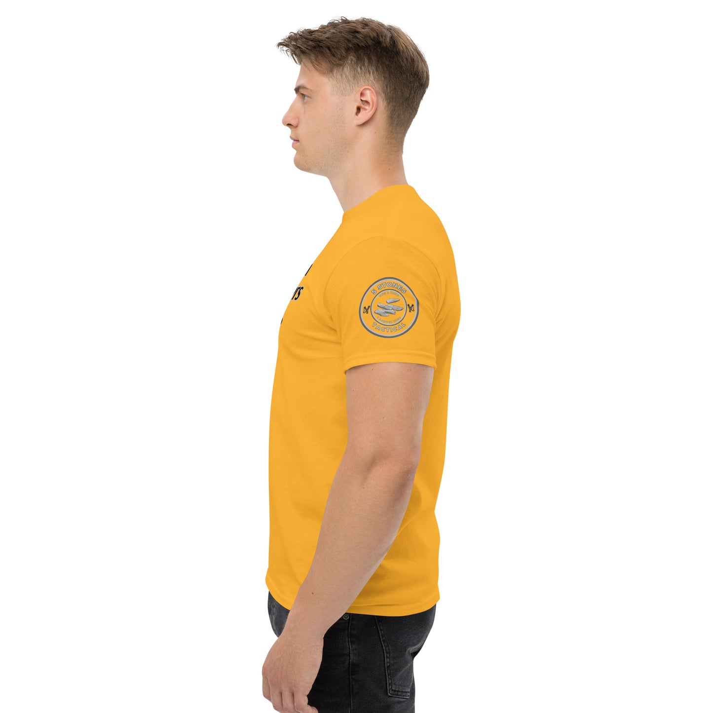 1 Goliath 4 Brothers 5 Stones (Chest) 5 Stones Tactical (Left Arm) Unisex Classic Tee