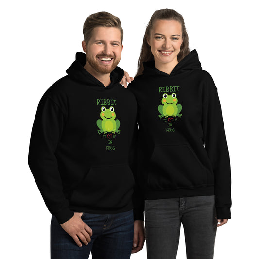 RIBBIT "I LOVE U" IN FROG Unisex Hoodie