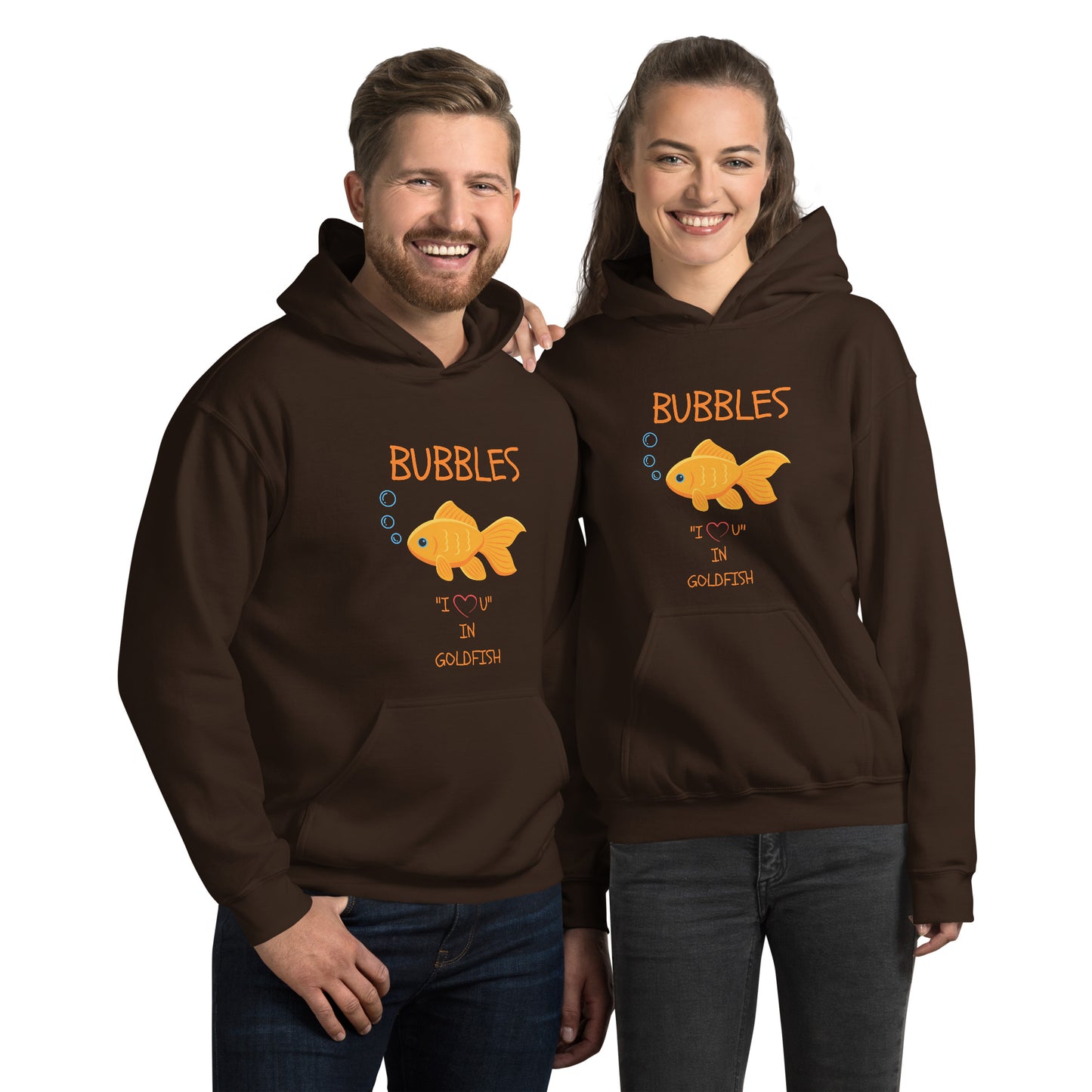 BUBBLES "I LOVE U" IN GOLDFISH Unisex Hoodie