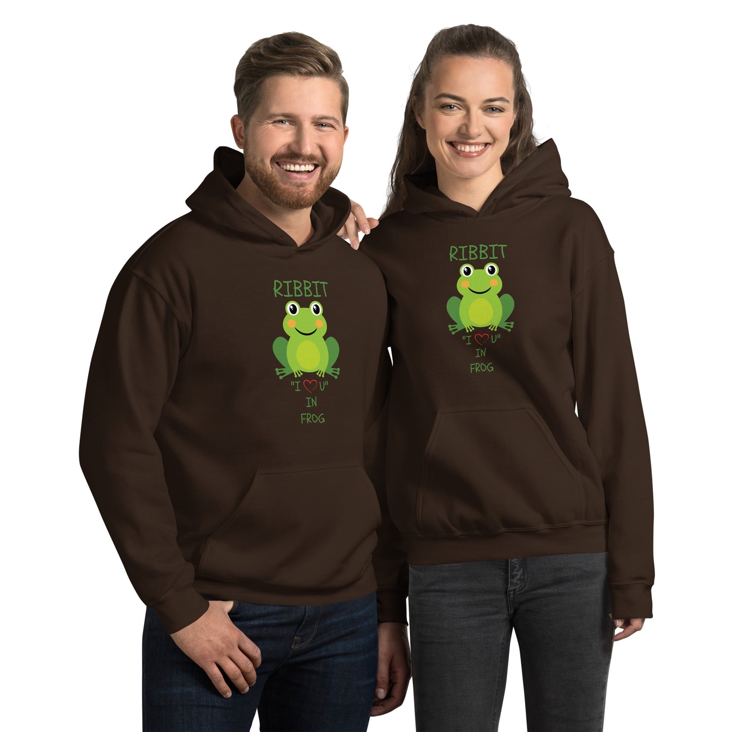 RIBBIT "I LOVE U" IN FROG Unisex Hoodie
