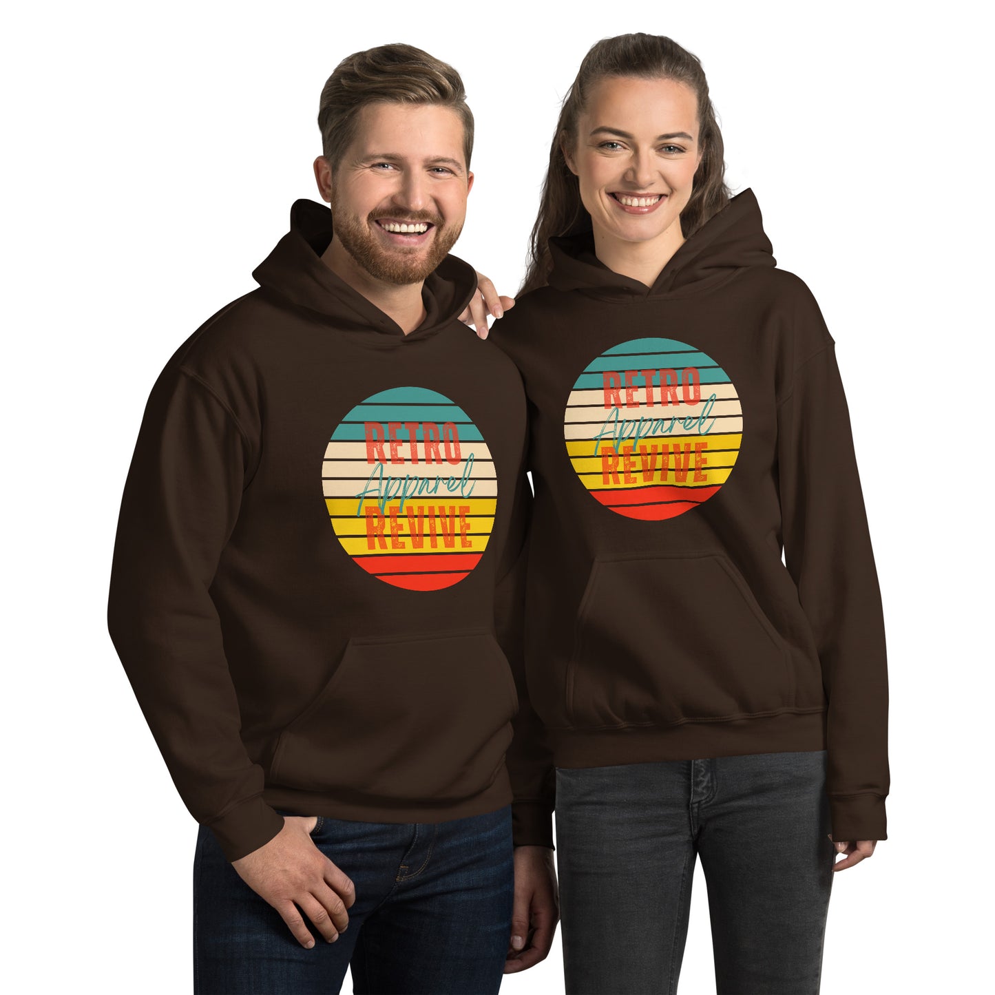 Retro Revive Apparel Rainbow Sun Unisex Hoodie