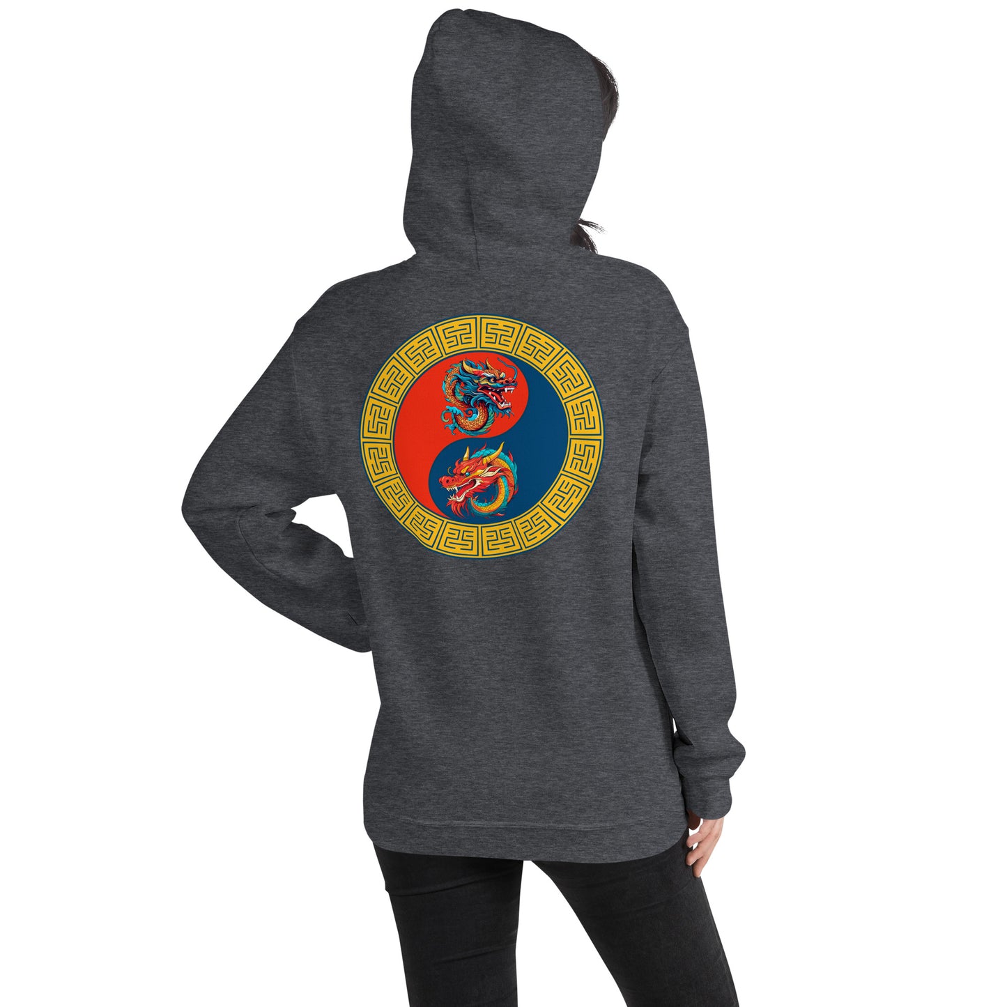 Double Dragon Yin Yang Unisex Hoodie