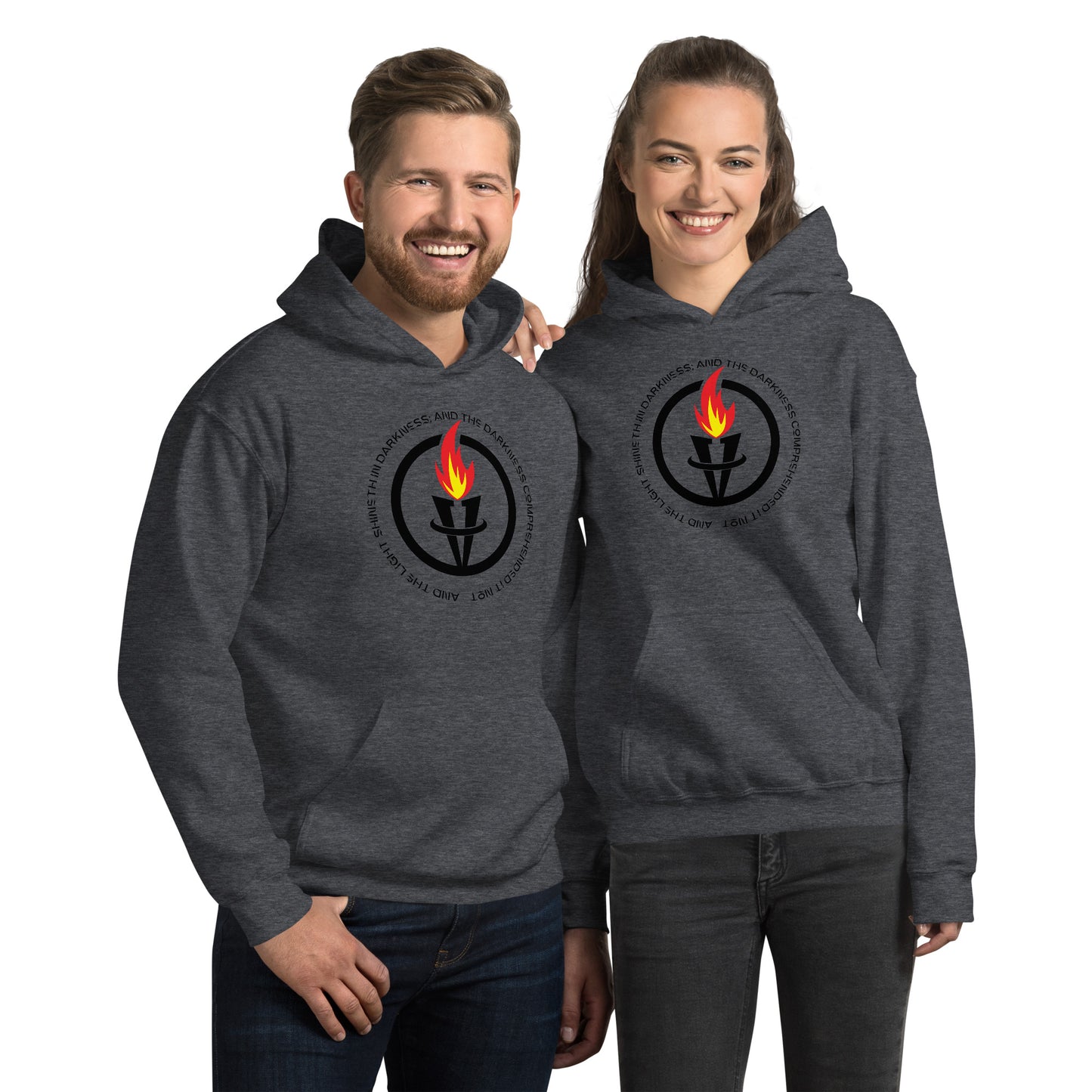 And the light shineth in darkness; and the darkness comprehended it not John 1:5 Unisex Hoodie
