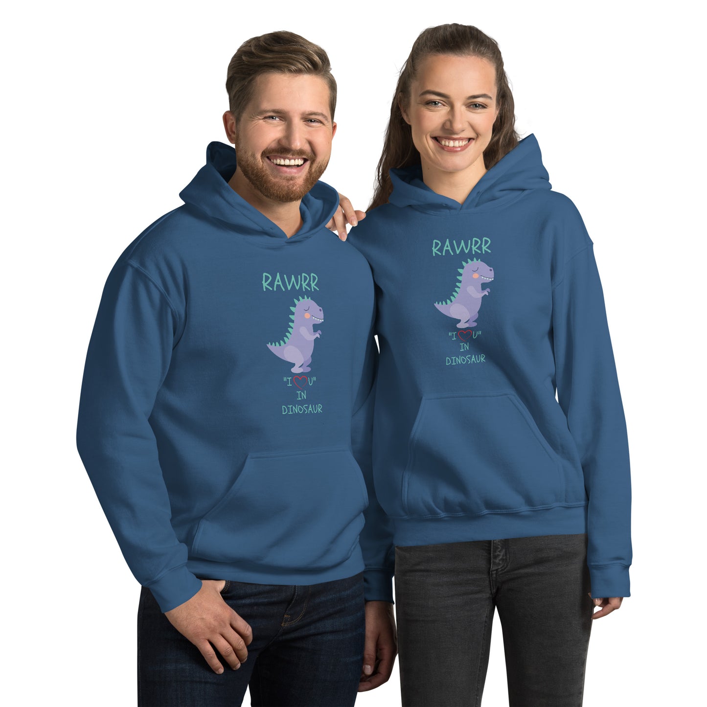 RAWRR "I Love You" In Dinosaur Unisex Hoodie