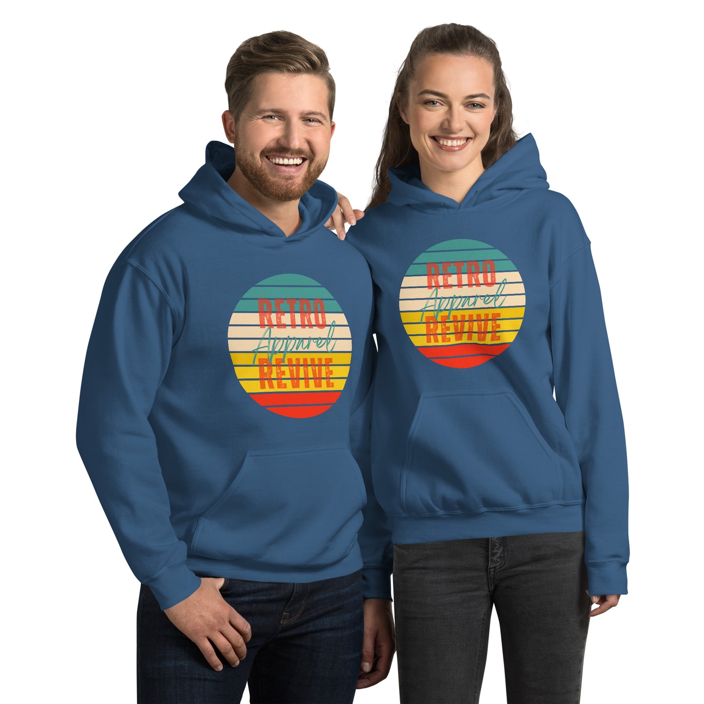 Retro Revive Apparel Rainbow Sun Unisex Hoodie