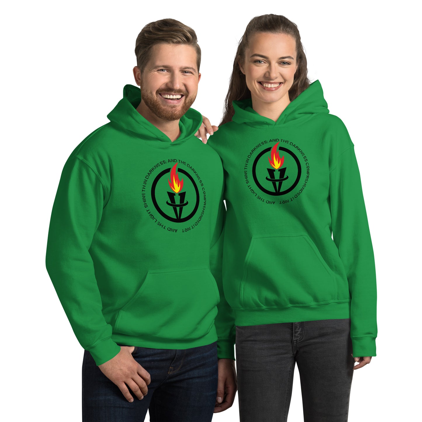 And the light shineth in darkness; and the darkness comprehended it not John 1:5 Unisex Hoodie