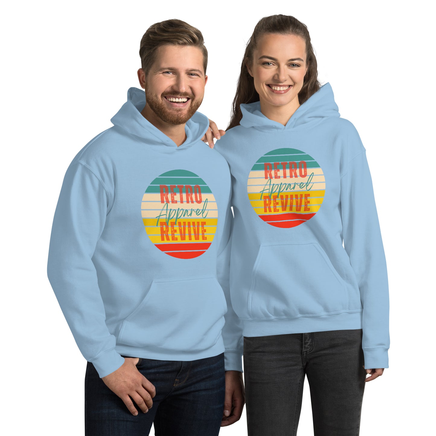 Retro Revive Apparel Rainbow Sun Unisex Hoodie