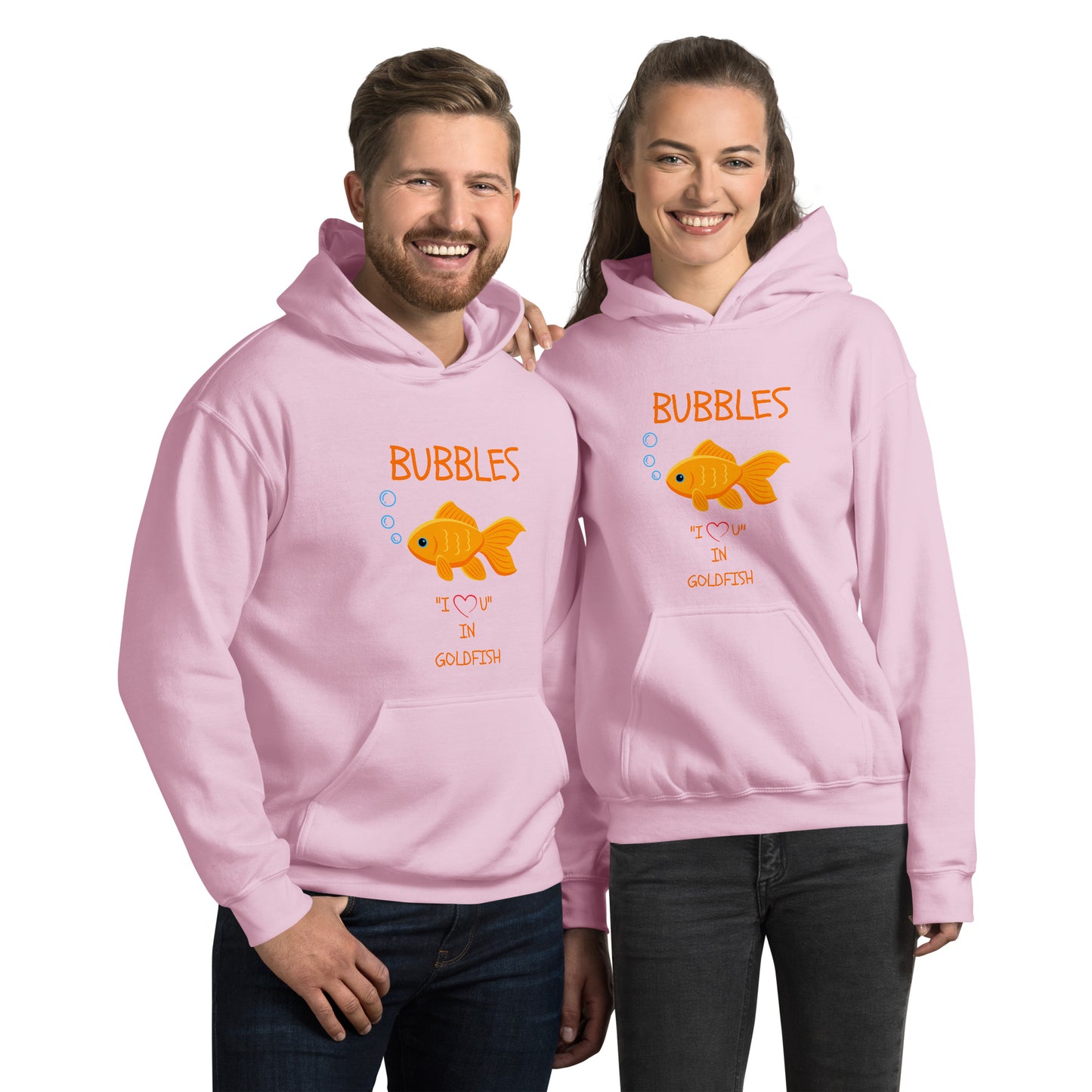 BUBBLES "I LOVE U" IN GOLDFISH Unisex Hoodie