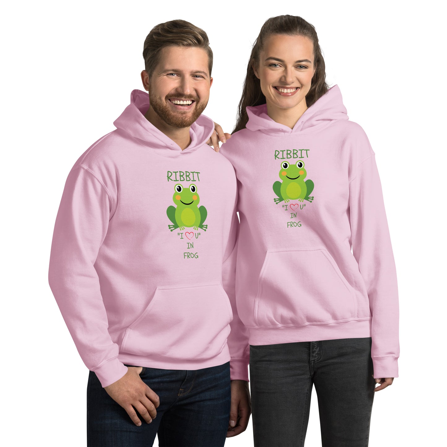 RIBBIT "I LOVE U" IN FROG Unisex Hoodie