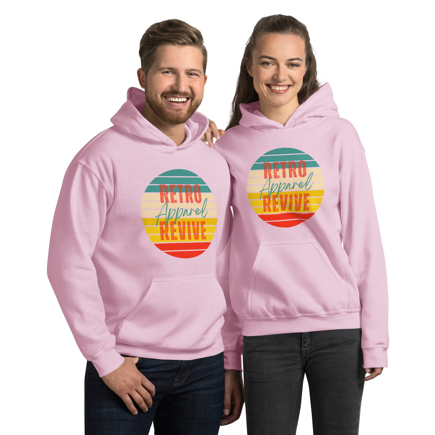 Retro Revive Apparel Rainbow Sun Unisex Hoodie