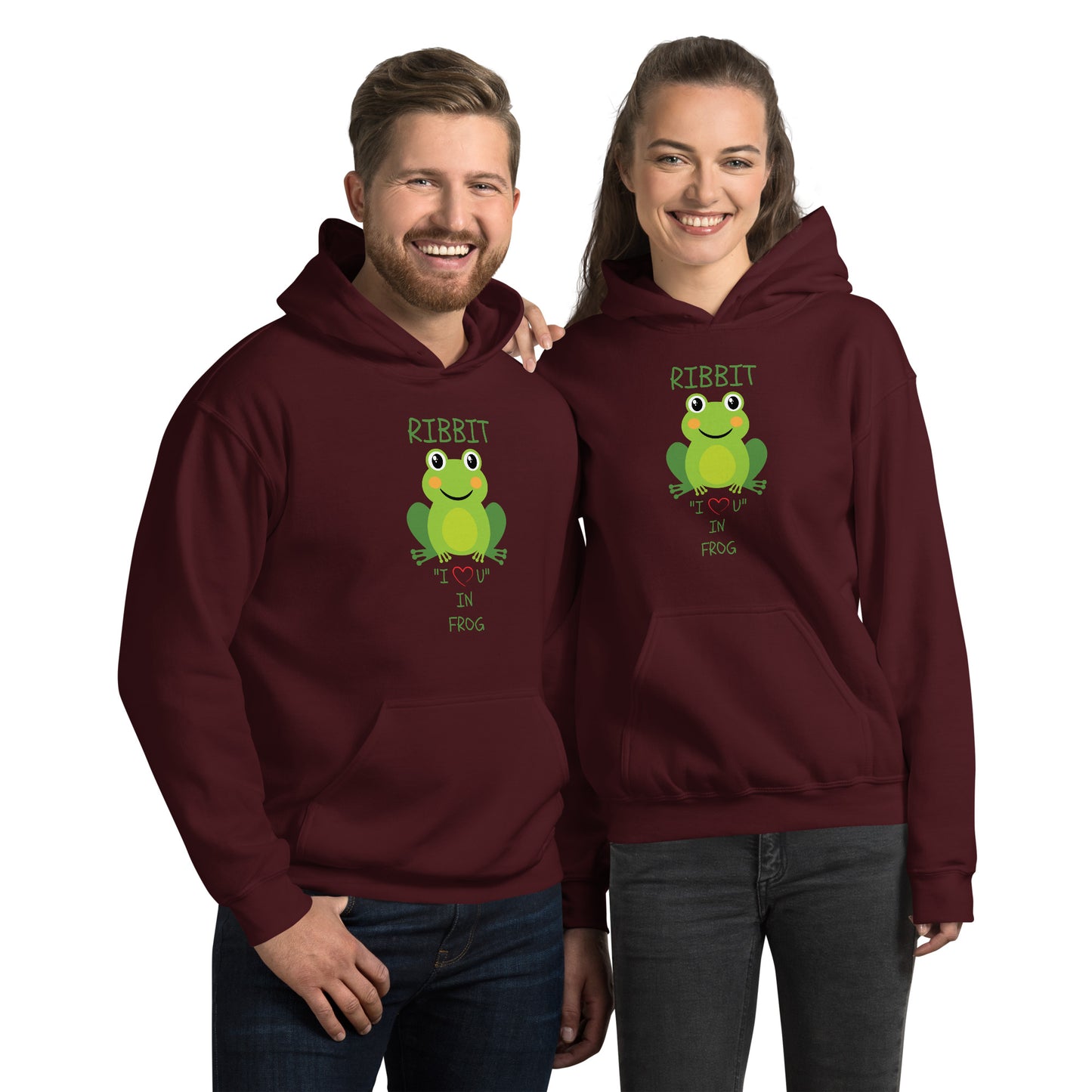 RIBBIT "I LOVE U" IN FROG Unisex Hoodie