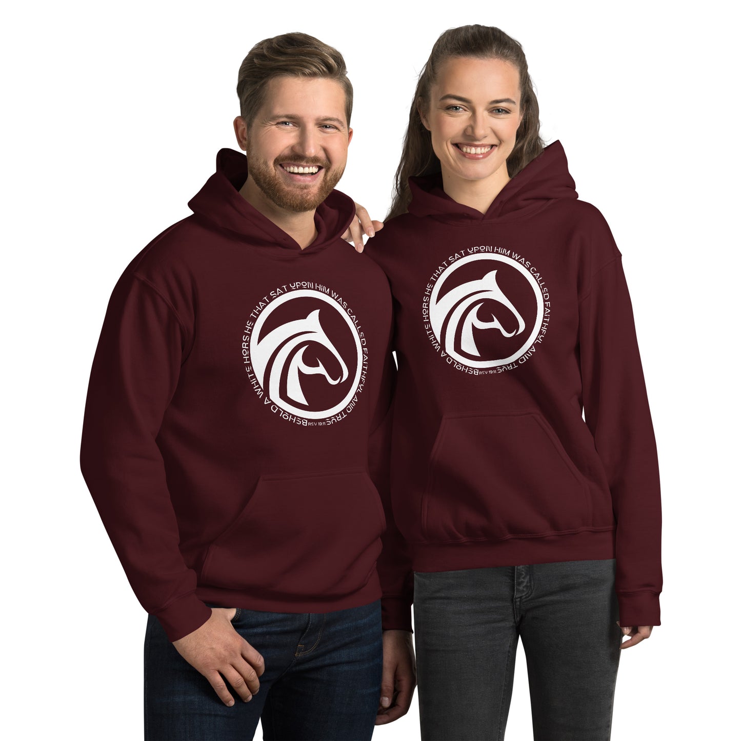 Revelation 19:11 And Behold A White Horse He That Sat Upon Him Was Called Faithful and True Unisex Hoodie