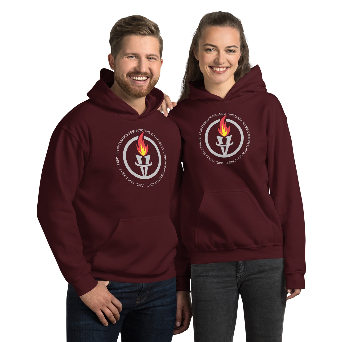 And the light shineth in darkness; and the darkness comprehended it not John 1:5 Unisex Hoodie