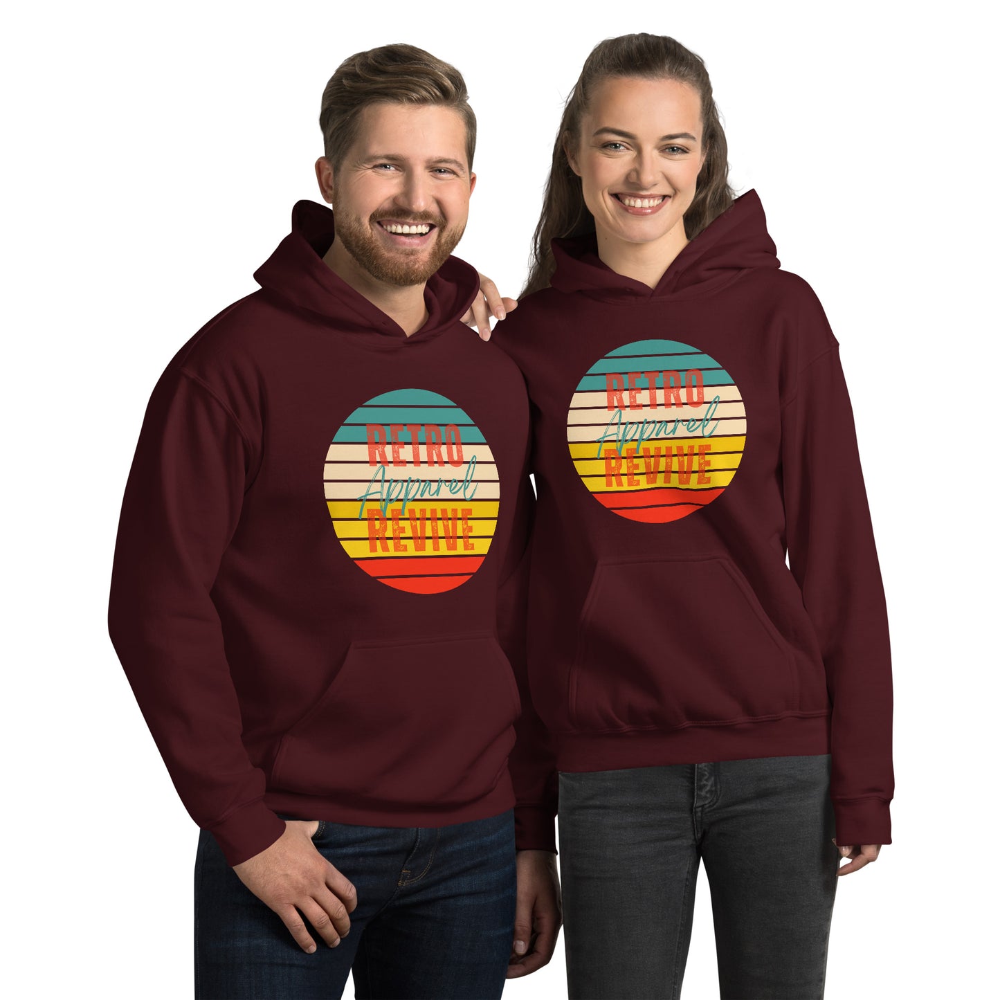 Retro Revive Apparel Rainbow Sun Unisex Hoodie