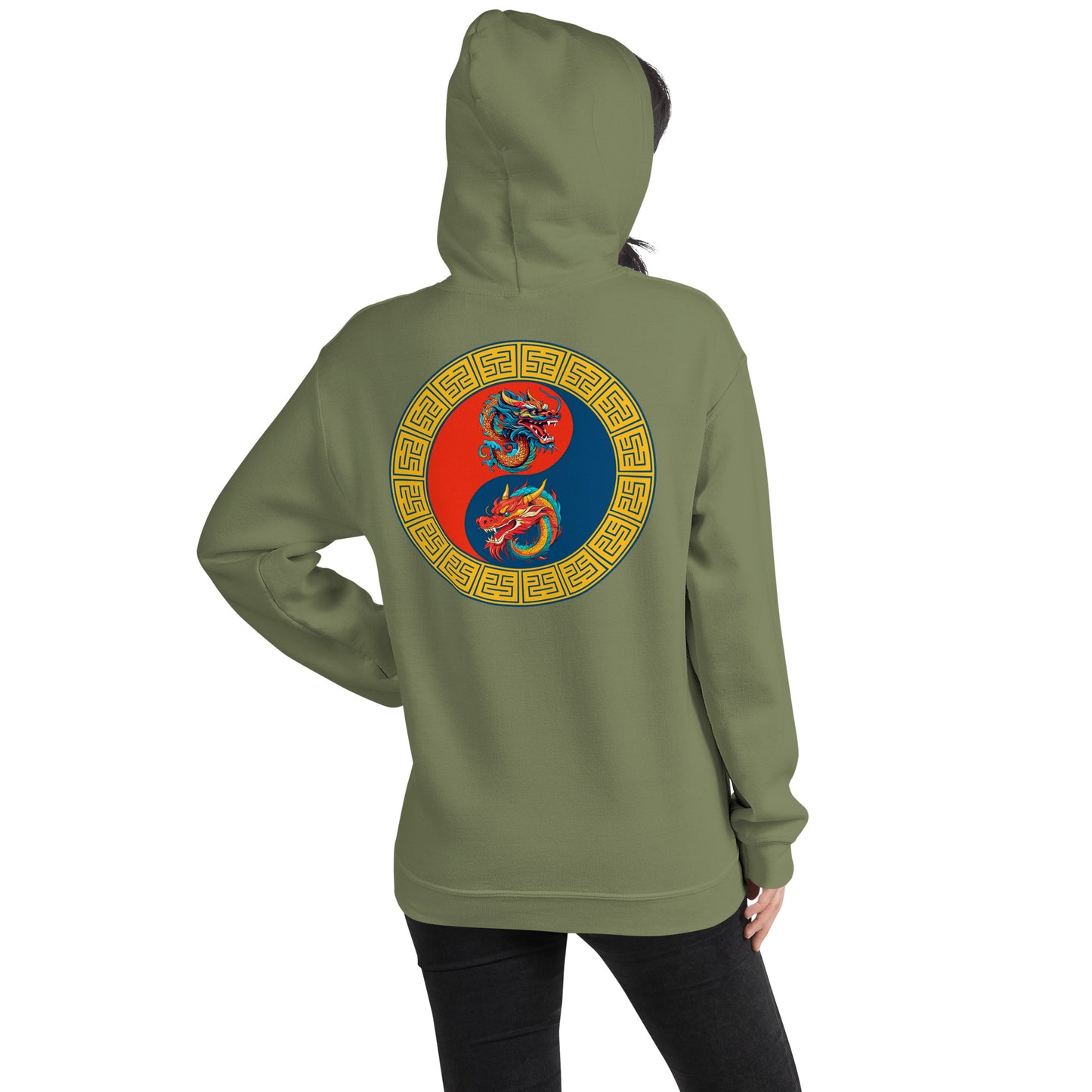 Double Dragon Yin Yang Unisex Hoodie