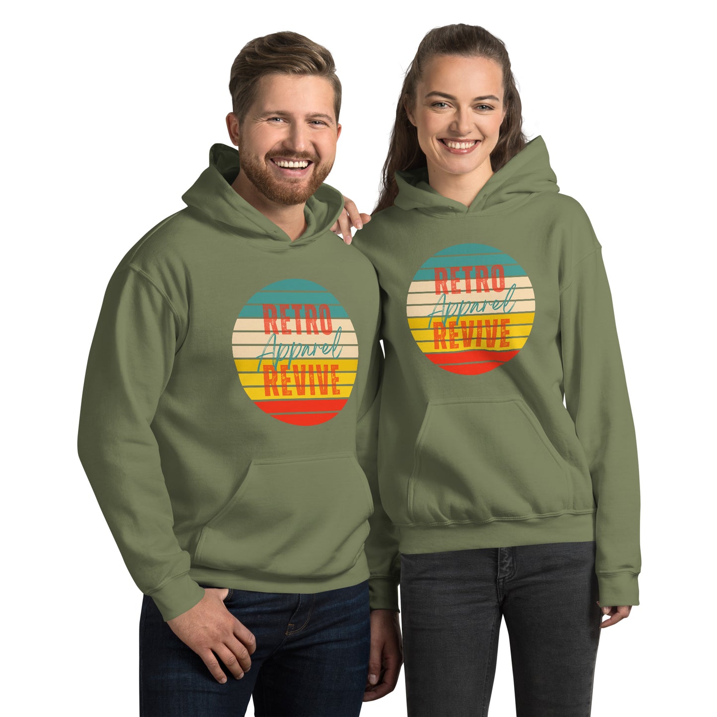 Retro Revive Apparel Rainbow Sun Unisex Hoodie