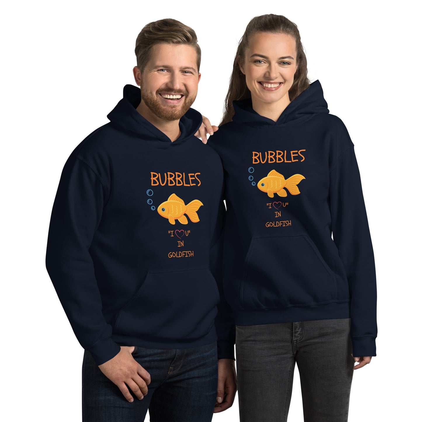 BUBBLES "I LOVE U" IN GOLDFISH Unisex Hoodie