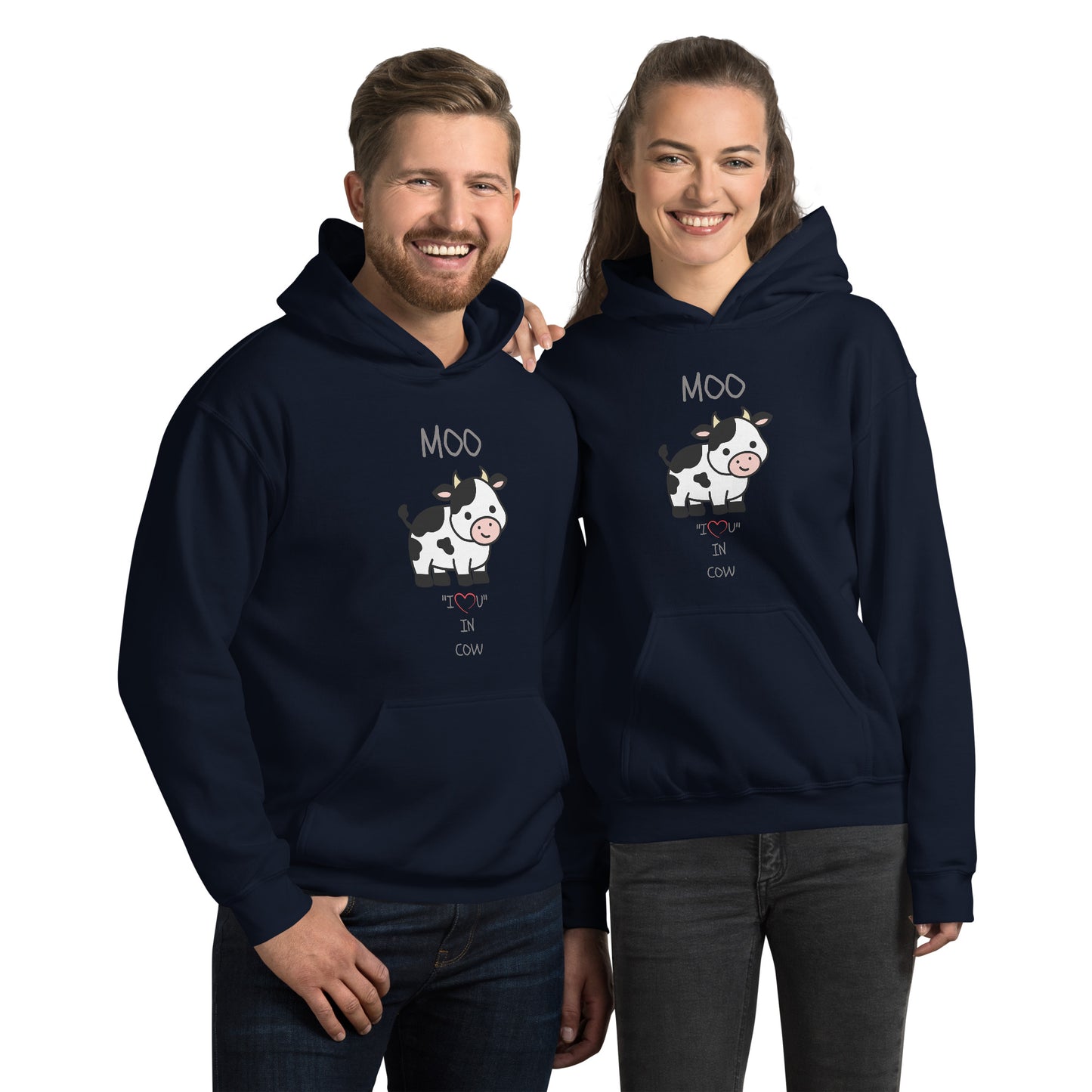 MOO "I LOVE YOU" IN COW Unisex Hoodie