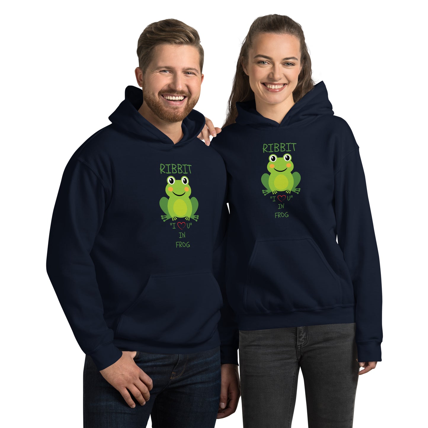 RIBBIT "I LOVE U" IN FROG Unisex Hoodie