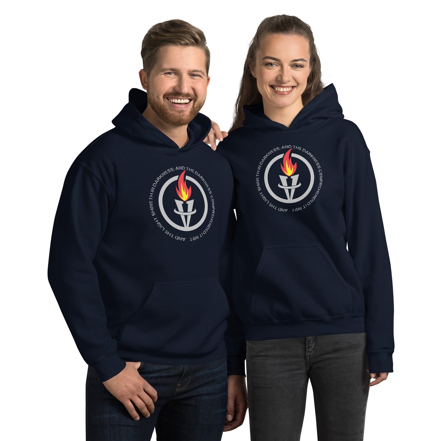 And the light shineth in darkness; and the darkness comprehended it not John 1:5 Unisex Hoodie