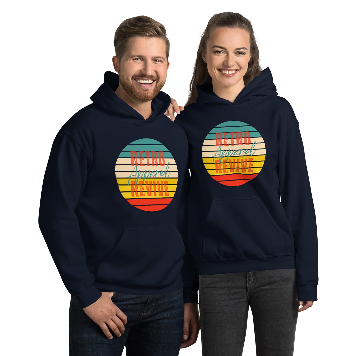 Retro Revive Apparel Rainbow Sun Unisex Hoodie