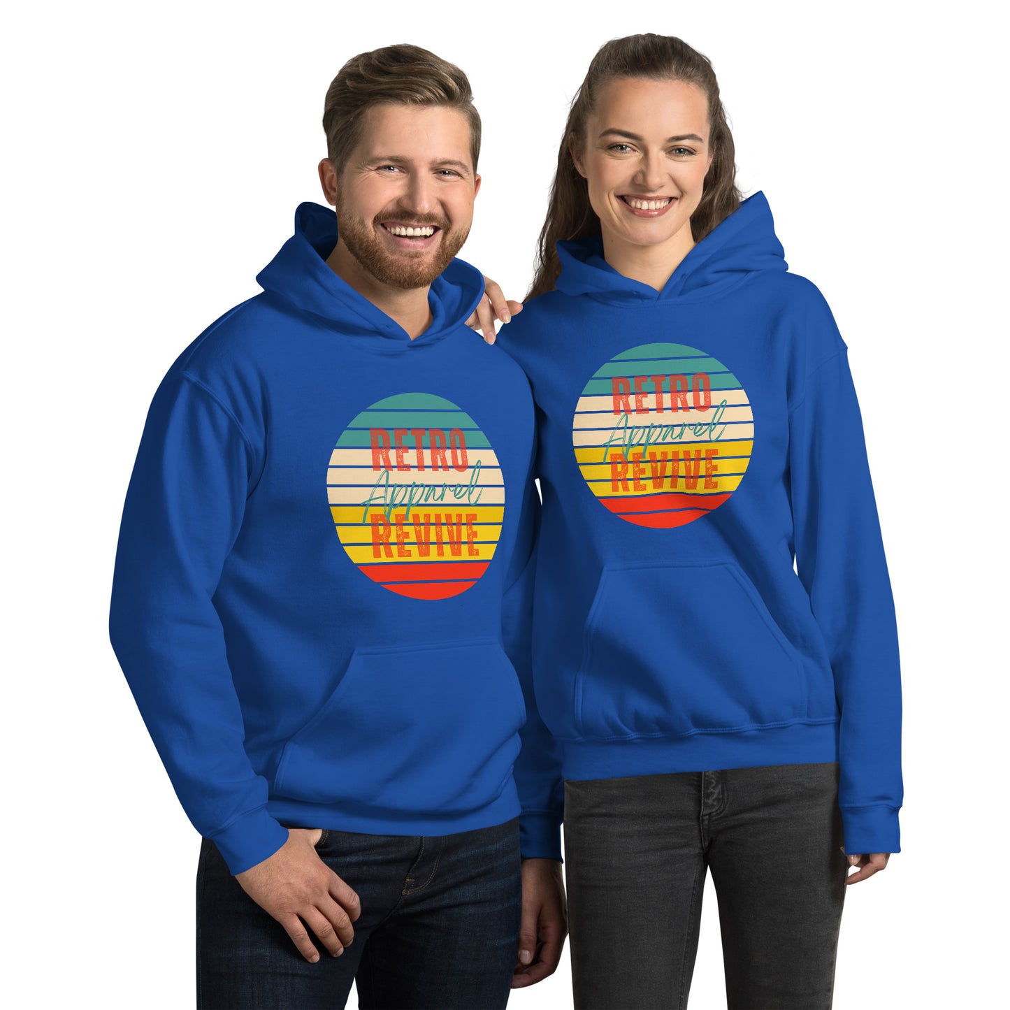 Retro Revive Apparel Rainbow Sun Unisex Hoodie
