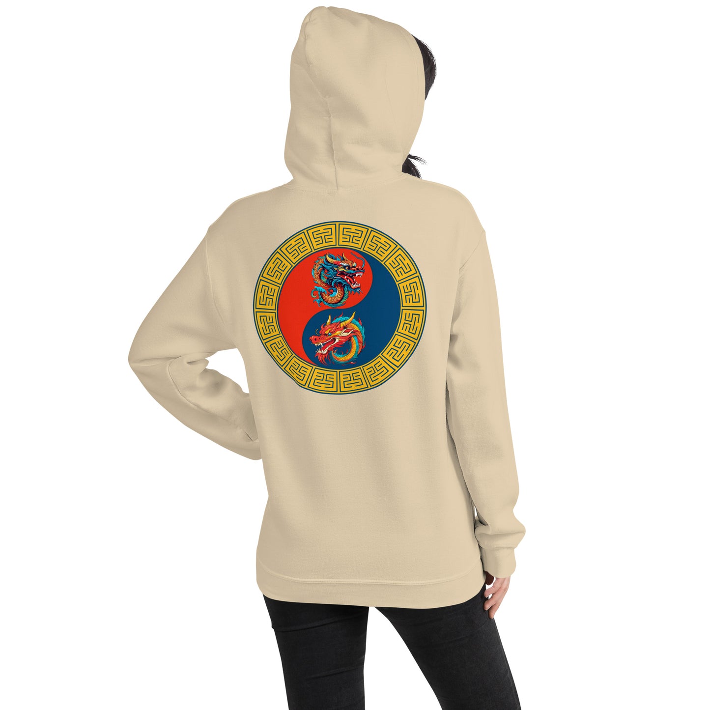 Double Dragon Yin Yang Unisex Hoodie