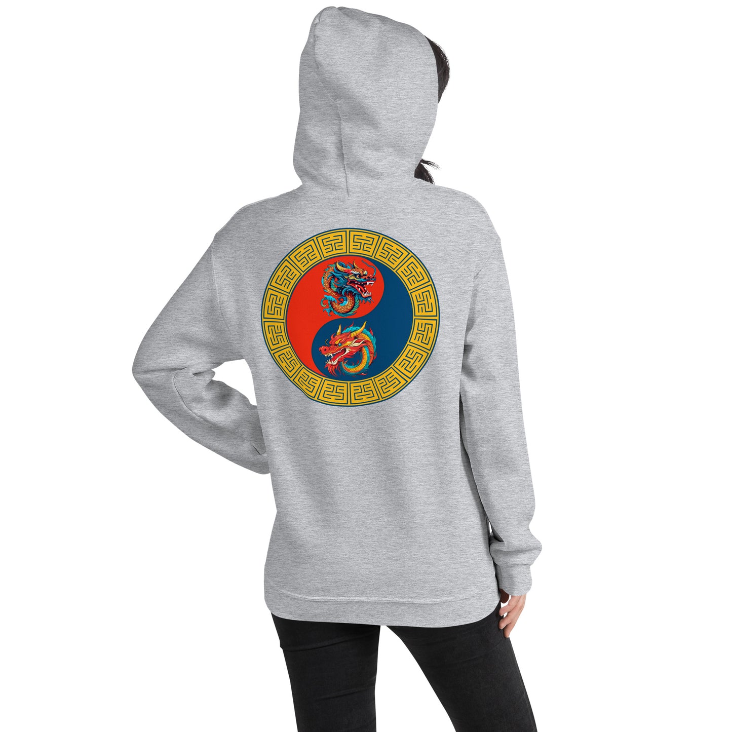 Double Dragon Yin Yang Unisex Hoodie