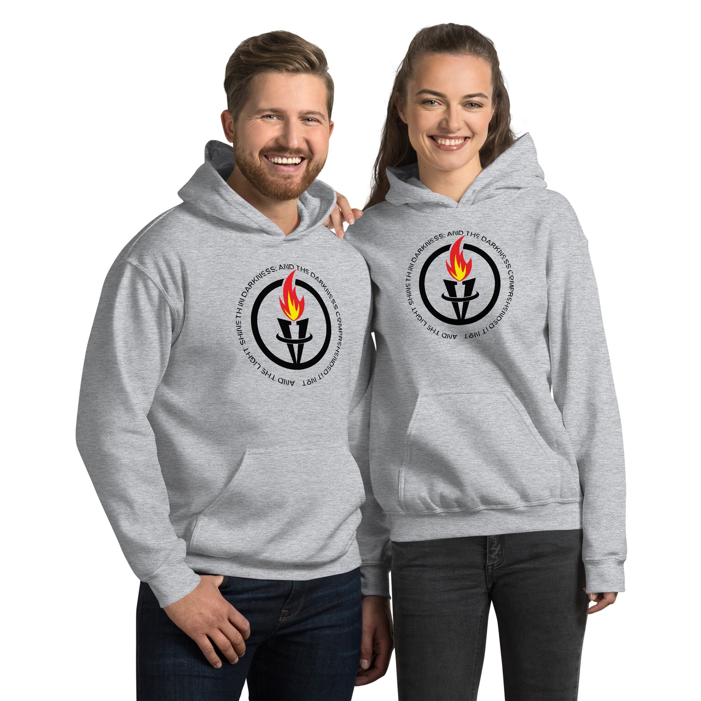 And the light shineth in darkness; and the darkness comprehended it not John 1:5 Unisex Hoodie