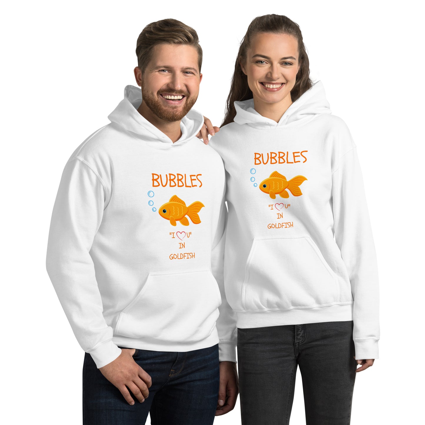 BUBBLES "I LOVE U" IN GOLDFISH Unisex Hoodie