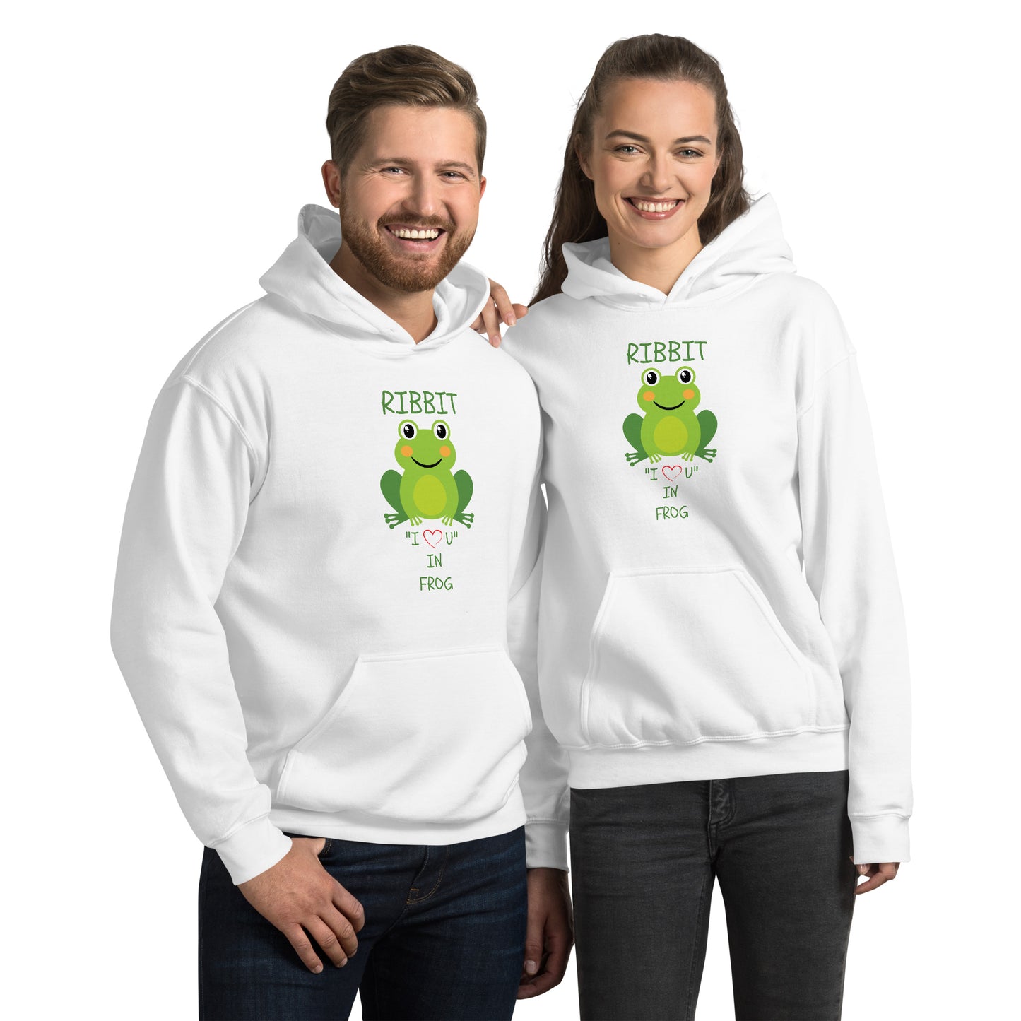 RIBBIT "I LOVE U" IN FROG Unisex Hoodie